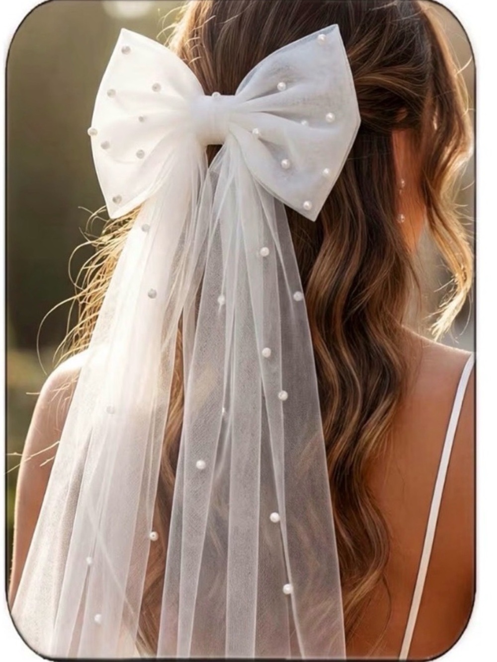 NWT Bridal Pearl Bow - white - she’s tying the knot - Target